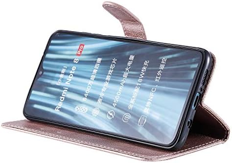 ZYZXCS Чанта-портфейл Xiaomi Redmi Note 8 Pro, [Функция на каботажните] Калъф за телефон от изкуствена кожа, джоб за лична карта и кредитна карта с функция, влакчета, устойчив на у
