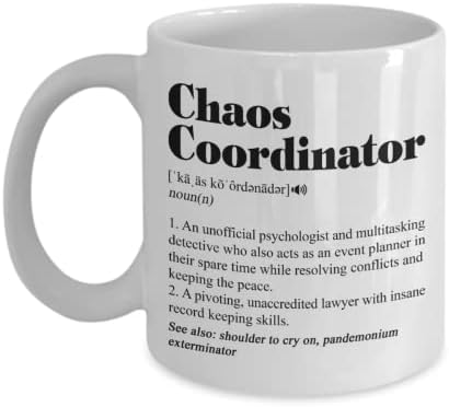 Чаша за определяне на Координатор на хаоса HTDesigns - Координатор на хаоса Mup - Чаша за координация на хаоса - Подаръци за рожден Ден - Подарък в знак на благодарност - Сбо