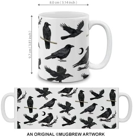 Керамични Кафеена Чаша MUGBREW Crow С Шарките на Врана, Чаена Чаша, 11 грама