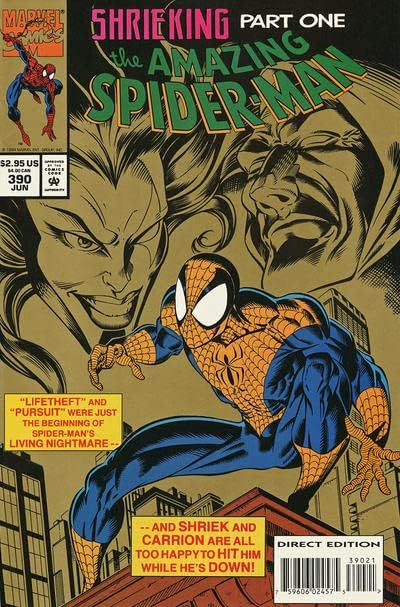 Невероятен Човек-паяк, # 390A VF / NM; Комиксите на Marvel | Shrieking 1