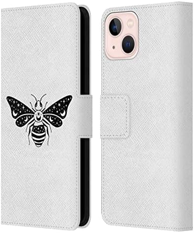 Дизайн на своята практика за главата Официално Лицензиран Haroulita Insect Небесната Tattoo Кожен Калъф-Награда за портфейла, Съвместим с Apple iPhone 13
