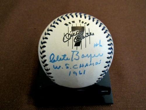 Клет Бойер # 6 1961 Ws Champs йорк Янкис Автограф Мики Мэнтла #7 Baseball Jsa - Бейзболни топки с автографи