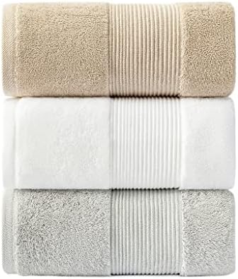QJPAXL кърпи за баня Домашно Памучно Хотелски Кърпа за дома Бяло Мека и гъста, с коса не капе вода (Цвят: 3ШТ, размер: 70x140 см)