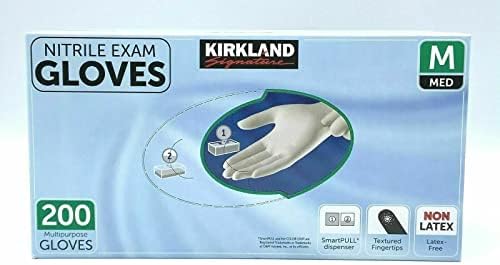Нитриловые ръкавици Kirkland Signature, опаковка от 200 бройки, Среден размер за здраве, обществено хранене и други цели в дома....