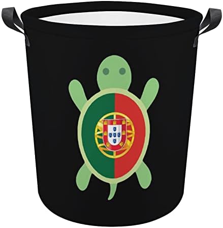 Кошница за дрехи с Черепаховым Флага на Португалия, Сгъваема Кошница за Дрехи, Кошница за Съхранение на Дрехи, Кошница за Съхранение с Дръжка за Битови Удобства