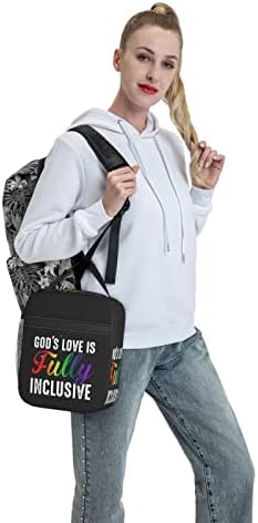 Чанта за обяд Brouaasy Божията Любов е Напълно Инклюзивна Лгбт Гей Гордост Кристиан Обяд Бокс За Мъже, Жени Чанти за многократна употреба Портативен Обяд Тоут За Възра?