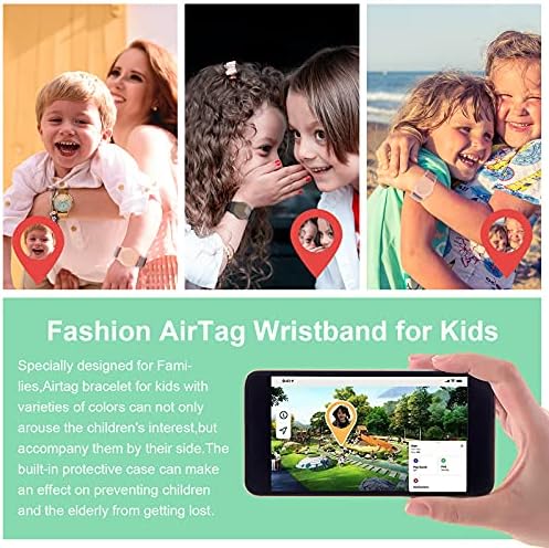 Комплект от 2 теми, Гривна за деца с Airtag, GPS гривна за деца, Съвместим с Apple Air Tag, Найлонов ремък за часа, Калъф тракер, Държач за каишка за ръка, Аксесоари за бебета, дец?