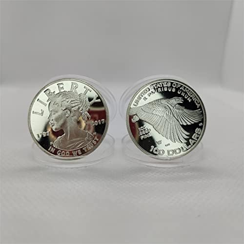 монета на Свободата 30 мм * 2 мм, Златна Монета с Релефни, една Сребърна Монета Възпоменателна Монета Американски Орел, Монети на САЩ,