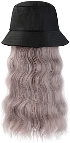 Дългата изкуствена рибарска шапка DOUBA, перука за коса, перуки за коса с регулируема черна капак за жени