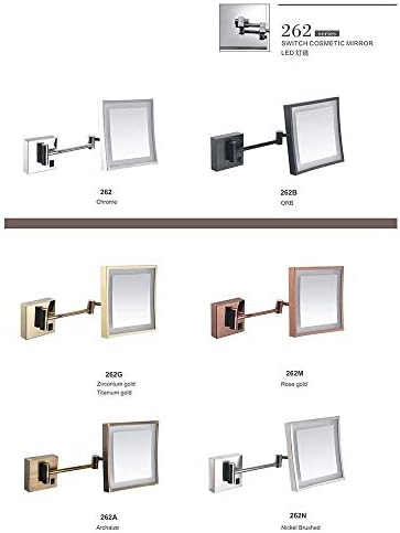 DELETO 8-инчов Led Лампа, за Монтиране на стена Тоалетка Огледала За Грим Едностранно с Ключ 3 Пъти Увеличително Огледало за Бръснене