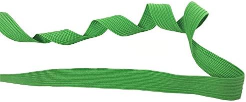 Сплетен еластичен кабел /еластичната въже / еластична лента /еластичната макара от плътен еластичен трикотаж ширина 5/8 инча (зелен,