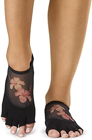Чорапи за пилатес toesox Grip Barre – Нескользящие чорапи с полупальцем Луна за йога и балет