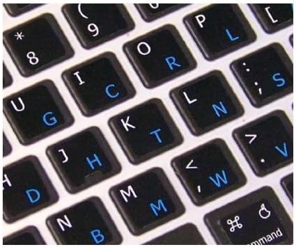 Етикети за клавиатура 4Keyboard MAC English - Dvorak НА черен фон