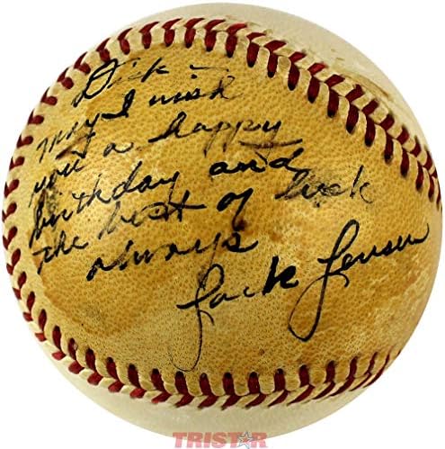 Ретро Бейзбол Spalding NL с Автограф на Джаки Дженсена - Бейзболни Топки с Автографи