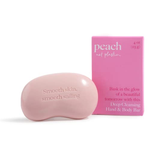 Праскова сапун, без пластмаса | Отшелушивающее сапун за ръце и тяло | Розова Гималайская морска сол, за да се придаде сияние на кожата