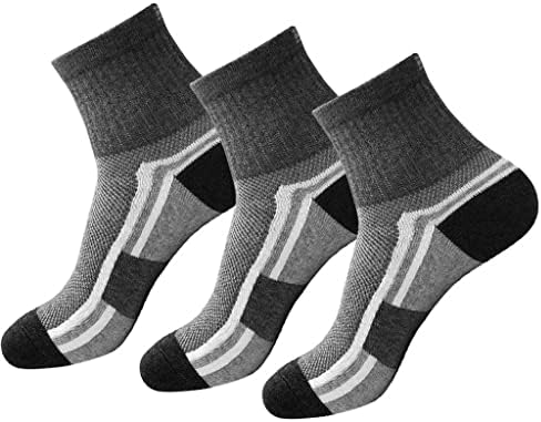 WENLII 3 Чифта мъжки памучни чорапи, Спортни Чорапи за Колоездене, Летни Чорапи за бягане, Мъжки чорапи (Цвят: черен размер: 1)