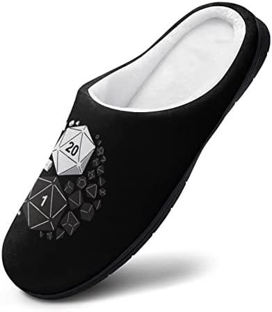 Дамски домашни чехли D20 Dice Yin Yang с ефект на паметта, Топло Нескользящая Домашни Обувки за помещения