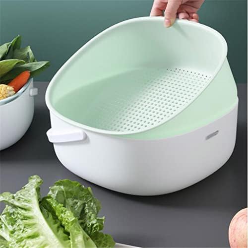 GENIGW Определя Леген за измиване на зеленчуци на домакински Кухнята, Източване количка, Кошница за зеленчуци, Кошница за измиване на