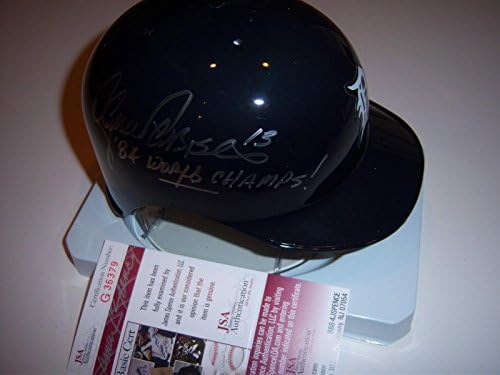 Мини-Каска с автограф на Dimitar Parrish Тайгърс Wschamp Jsa/coa - Мини-Каски MLB с автограф