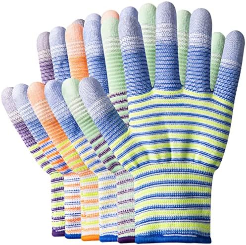 Градински ръкавици TOBEHIGHER за жени Градински Ръкавици 12 Двойки, Дишащи Гумени Градински Ръкавици, Предпазни Работни Ръкавици за улицата