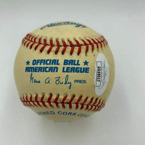 Рядко Шарл Азнавур С Автограф от JSA COA Американската лига бейзбол - Бейзболни Топки с Автографи