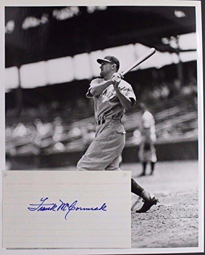 Франк Mccormick на Синсинати Редс (1982 г., ar) С автограф На картата размер 3X5 и снимка с размер 8x10 17F - MLB Издълбани подпис