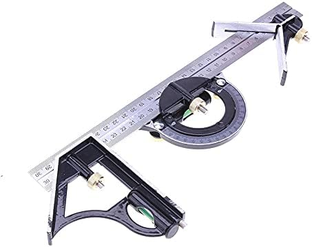 n/a 3шт 300 мм/12 Измервателна Линийка 3 In1 Регулируем Състав Мультикомбинация Квадратен Ъгъл на Търсещия Транспортир Измервателен Инструмент