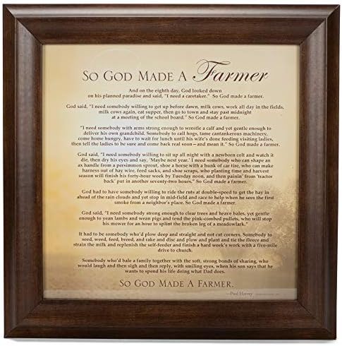 И така, Бог е създал Фермер Пълната версия стихотворение 12 x 12 Художествена Стенни табела в рамка с дървени апликации