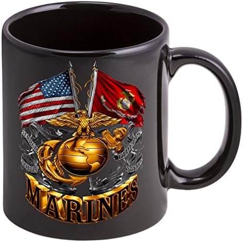 Чашата за кафе Erazor Bits с Двойно флага Gold Globe USMC - Керамична чаша (Единична)