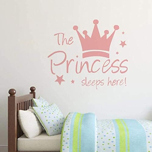МАСКАРЕ Короната Звезда Стикер На Стената Принцеса Спи Тук Стикер за Стена, Арт Декор за Детска Спалня Детска Преносимо Домашно Фоново