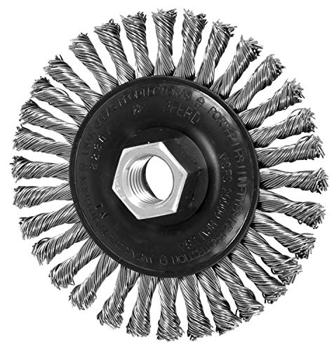 Кръгла Метална четка PFERD 82307 Power Knot с Закручивающимся топче, отвора с Резба, Четина от неръждаема стомана, с Диаметър 4 , Размерът