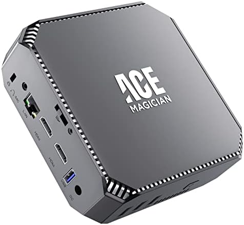 Мини PC ACEMAGICIAN, мини настолен компютър на Intel N5095 (до 2,9 Ghz), 12 GB оперативна памет DDR4, 256 GB SSD памет, dual дисплей