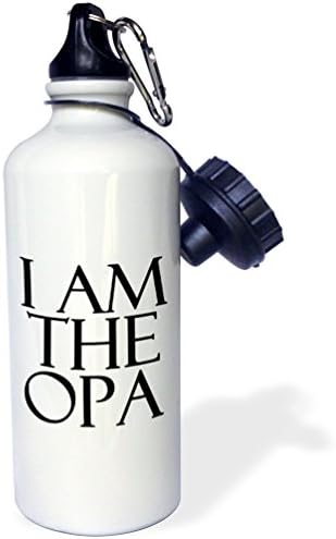Спортна бутилка за вода 3dRose I Am The Opa, 21 унция, Многоцветен