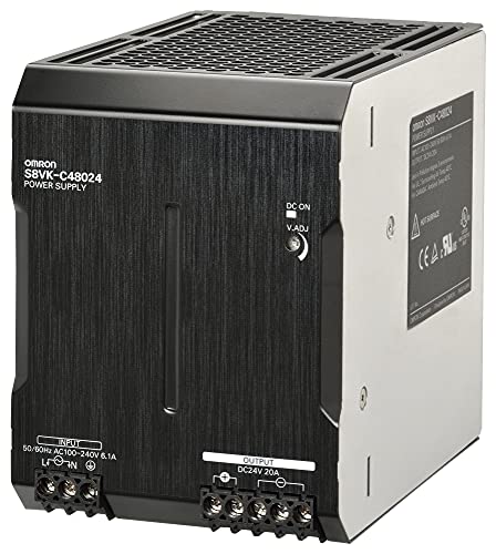 Omron Автоматика S8VK-C48024, Източник на захранване; AC-DC; 24 В) 20; 85-264 В; Закрит; Монтиране на DIN-шина; ПФК; Серия S8VK-C