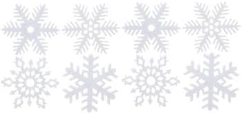 Бели Преливащи се цветове, Блестящи форми на Снежинки - 8 парчета, Диаметър 1,93 инча