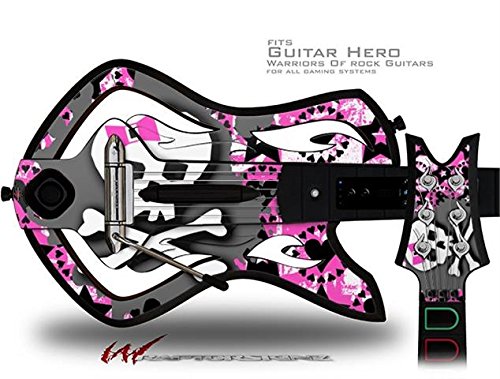 Стикер с розов нос под формата на черепа в стил кожа-подходящ за китара Warriors Of Rock, Guitar Hero (КИТАРА В комплекта не са включени)