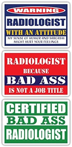 (x3) Сертифициран Стръмен Рентгенолог с Нагласа Етикети | Забавна Професия Идея за подарък за кариера | Винил 3М за преносими компютри,