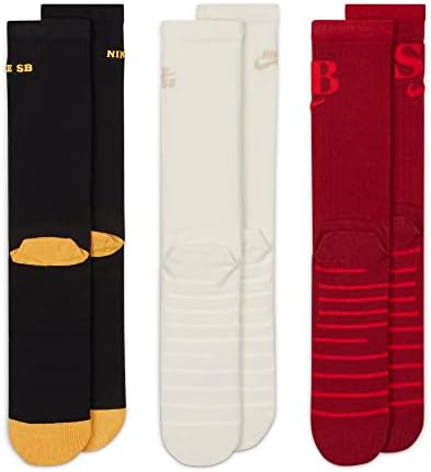 Многоцветни чорапи Nike SB всеки ден Max DA8852 902 Унисекс за възрастни, леки чорапи за каране на кънки (3 чифта)