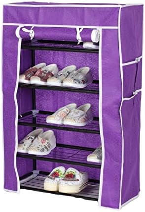 TOPOB Нетъкан рафтове за обувки Многослойни пыленепроницаемые стелажи за съхранение на обувки голям капацитет (Цвят: лилаво, размер: