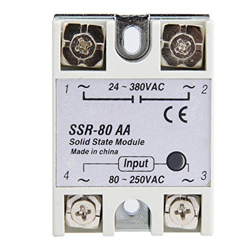 Твердотельное реле Fafeicy SSR-80AA, Еднофазно, 80A 80-250 В променлив ток, се Използва в Регуляторах на температурата, Други механични