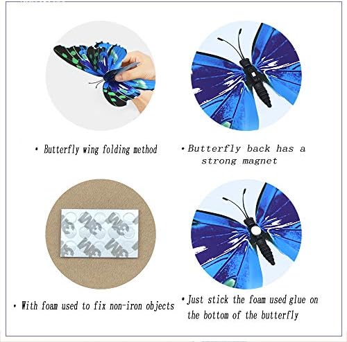 Гигантски Стикери за стена с Пеперуди, Коледа Интериор, 3D Големи Сини Пеперуди, Етикети с Магнетизма, Подвижна Украса за дома творчество