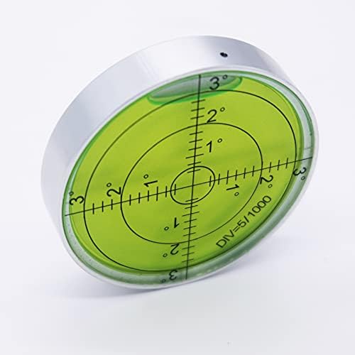 Алуминиев точност ръководят Странично Выравниватель Bubble Level Tool Circle Кръг 2.4 инча 60 мм (черен, зелен)