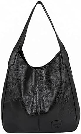 FVOWOH Чанти-Скитник За жени, Модерна чанта, Кожена Чанта През рамо, Ръчно Голяма Мека Дамска Чанта През рамо, Дамски кожени чанти (a1-Черен)