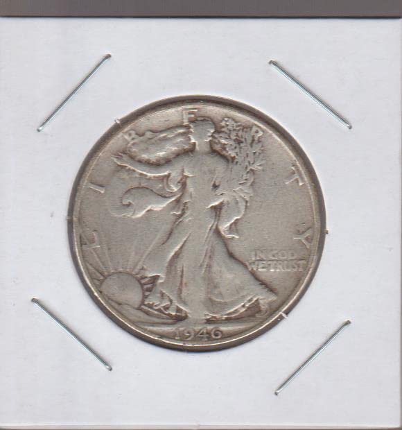 1946 S Liberty Walking (1916-1947) (90% сребро) Избор на полдоллара, много е добър