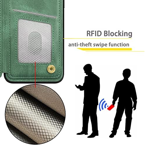 SUANPOT【RFID Заключване за iPhone 7 Plus/8 Плюс Чанта-портфейл със собственик на кредитната карта, калъф-награда от изкуствена кожа за телефон, джоб за мобилен телефон, Женски