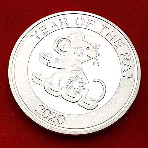 2020 Година Генгзи Зодиакални Година Животински Плъхове със сребърно покритие Възпоменателни Монети, Подаръци за Колекционери