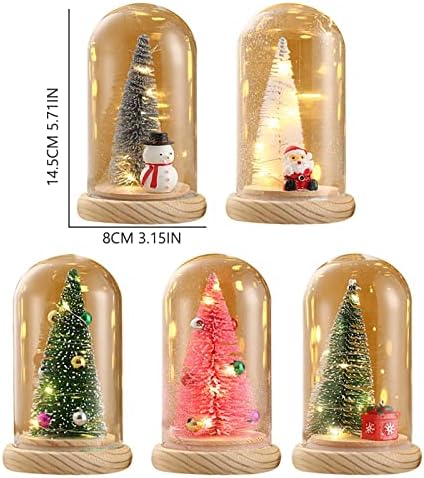 Мини-Украса за Коледната елха на Миниатюрна елха в Стъклен Купола с led подсветка на Коледа САМ Занаятите Party Decoration Коледни украси