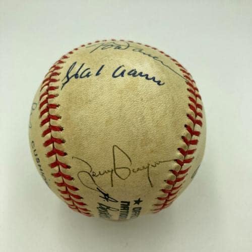 Уили Мейс, Ханк Арън, Стан Музиал, 3000 Бейзболни топки, Подписана Бейсбольным клуб 9 Sigs PSA DNA - Бейзболни топки с Автографи