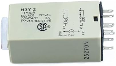 Таймер, реле закъснение на включване NYCR H3Y-2 0-60 S DPDT 8 контакти Напрежение: 220 и 110 В 24 В 12 (Размер: 24 vdc)