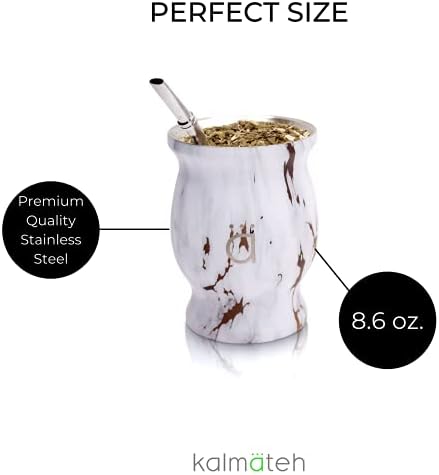Набор за приготвяне на тиква Kalmateh Yerba Mate - Традиционна и модерна чаша за вашата половинка с филтрираща соломинкой Bombilla и